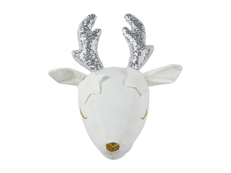 Décoration murale pour enfants Chevreuil SUZY Coton 29 cm Blanc