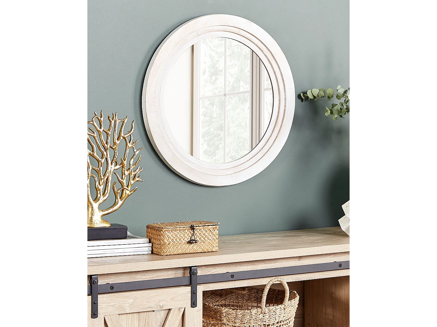 Wandspiegel DELICIAS 60 cm 60 cm Gebroken wit