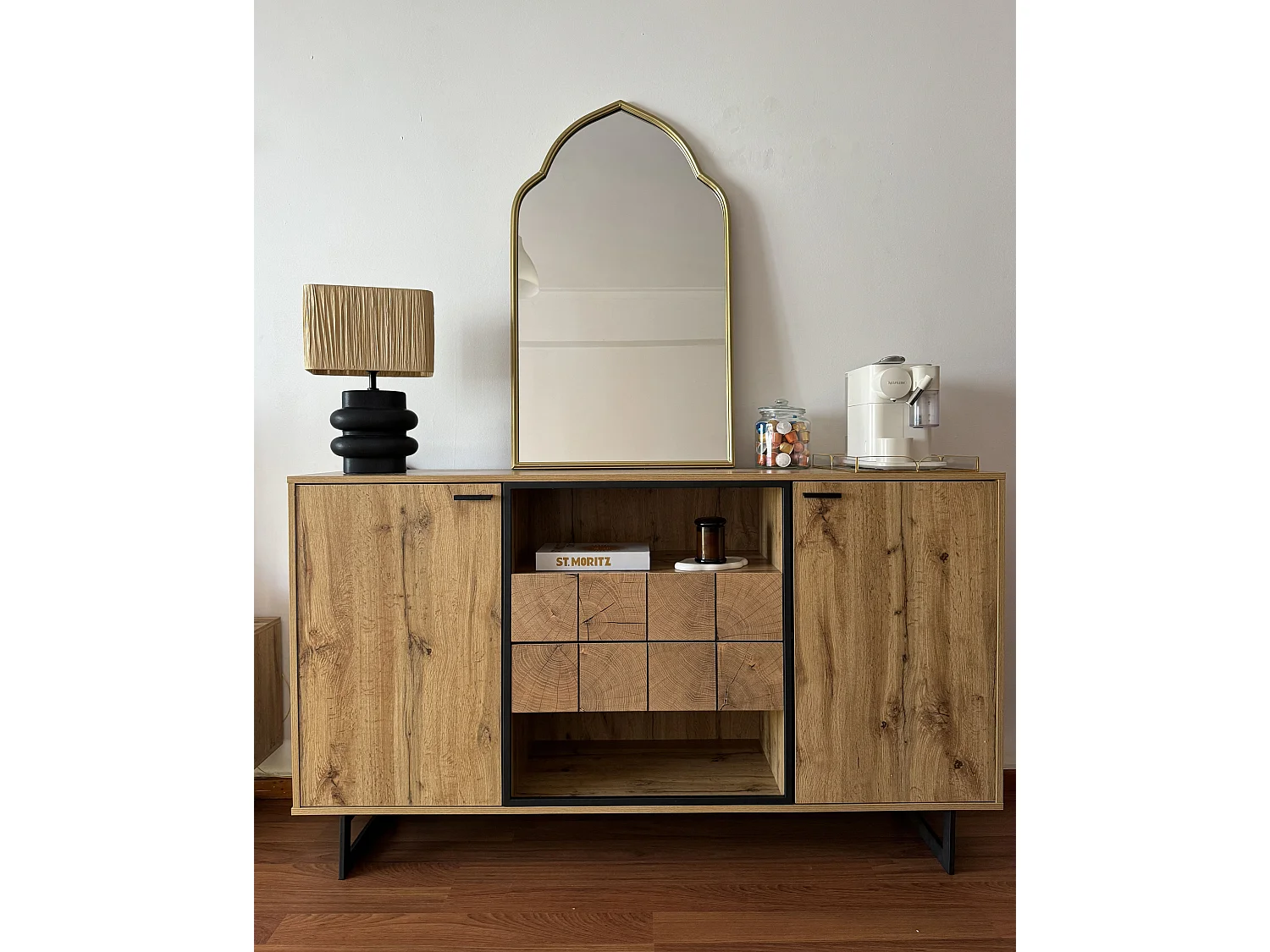 Miroir ACONCHI 58 cm 104 cm Métal Doré