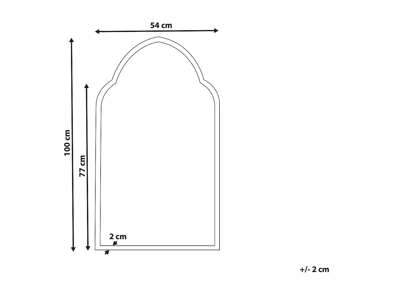Miroir ACONCHI 58 cm 100 cm Métal Doré