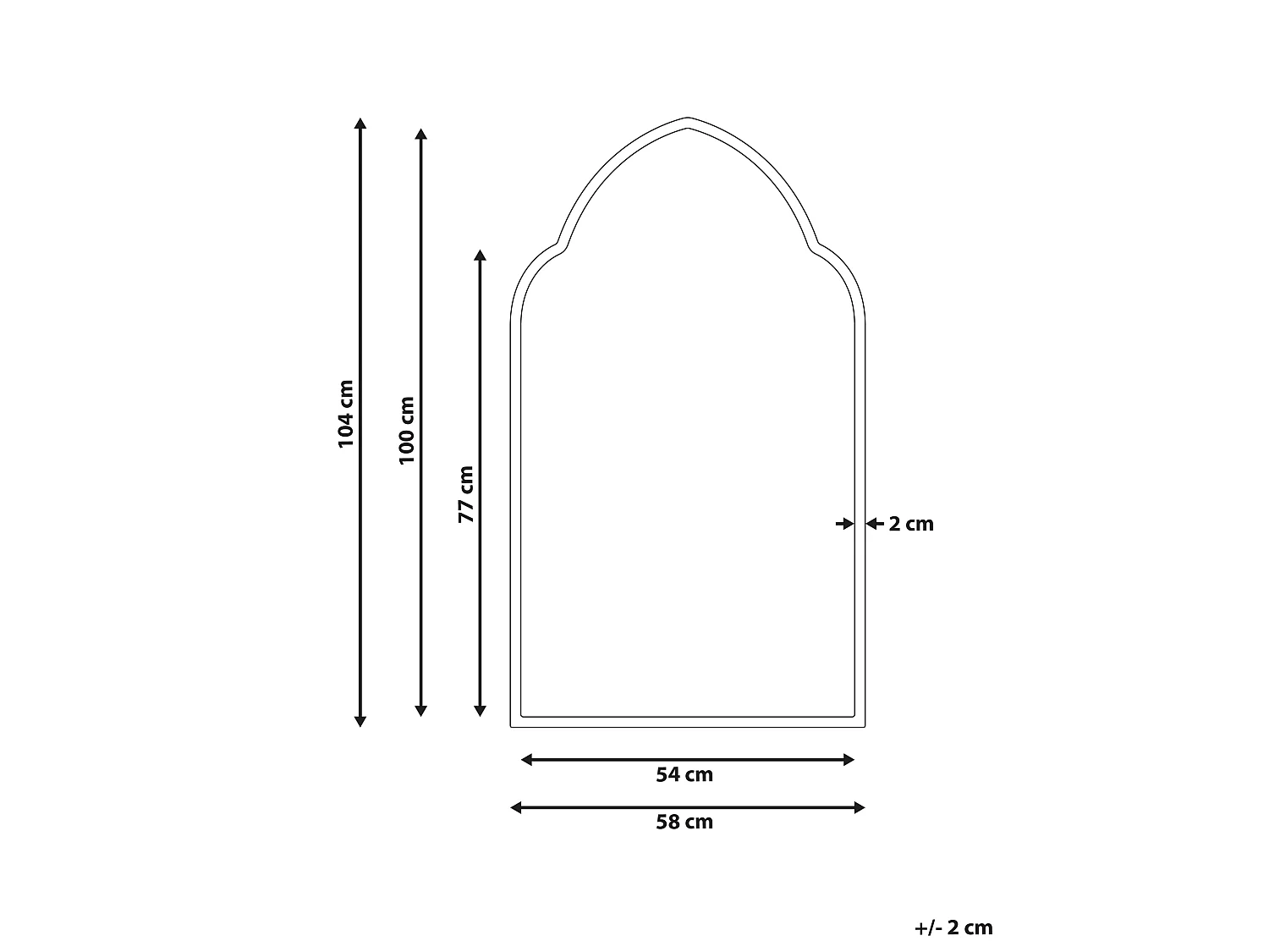 Lustro ścienne ACONCHI 58 cm 104 cm Metal Złoty