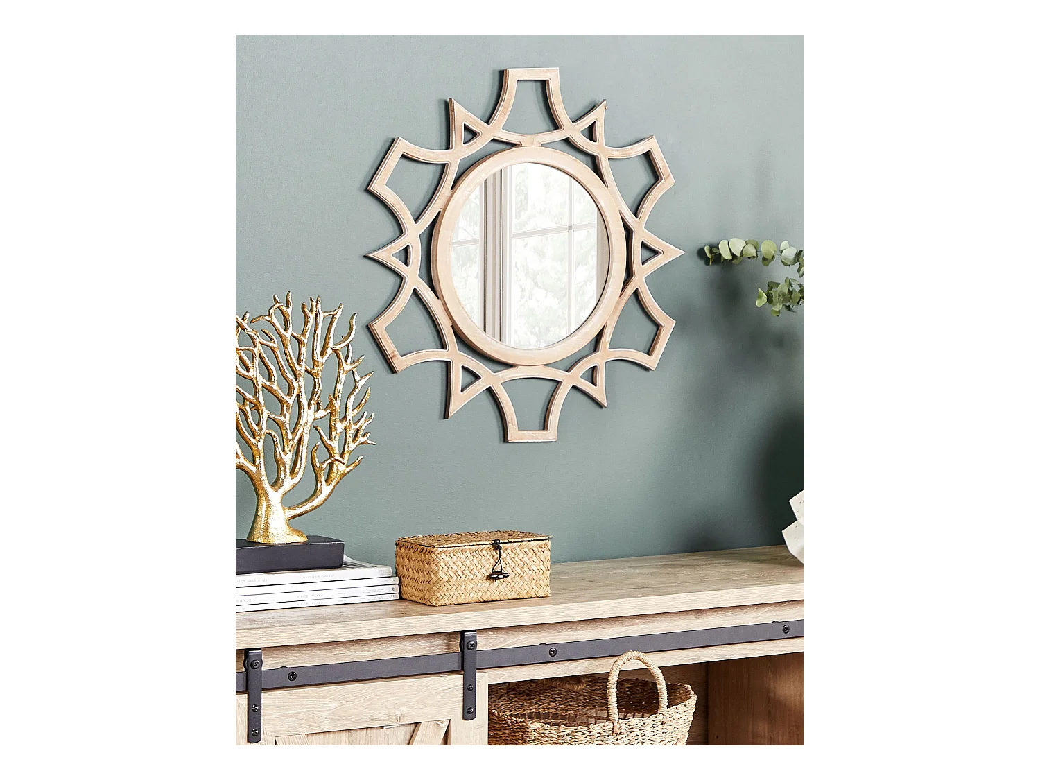 Espejo ZAPOPAN 60 cm 60 cm Marrón claro