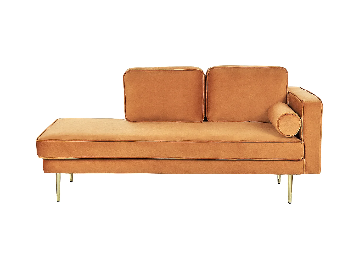 Rechtszijdige chaise longue MIRAMAS Fluweel Oranje