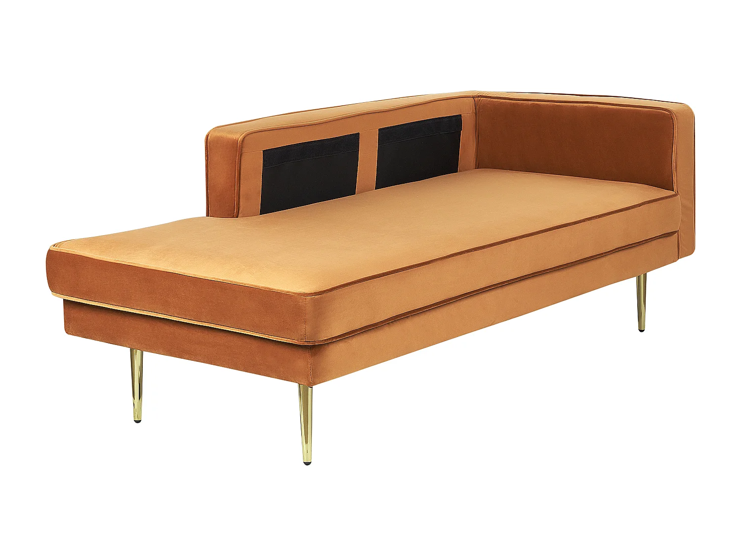 Rechtszijdige chaise longue MIRAMAS Fluweel Oranje