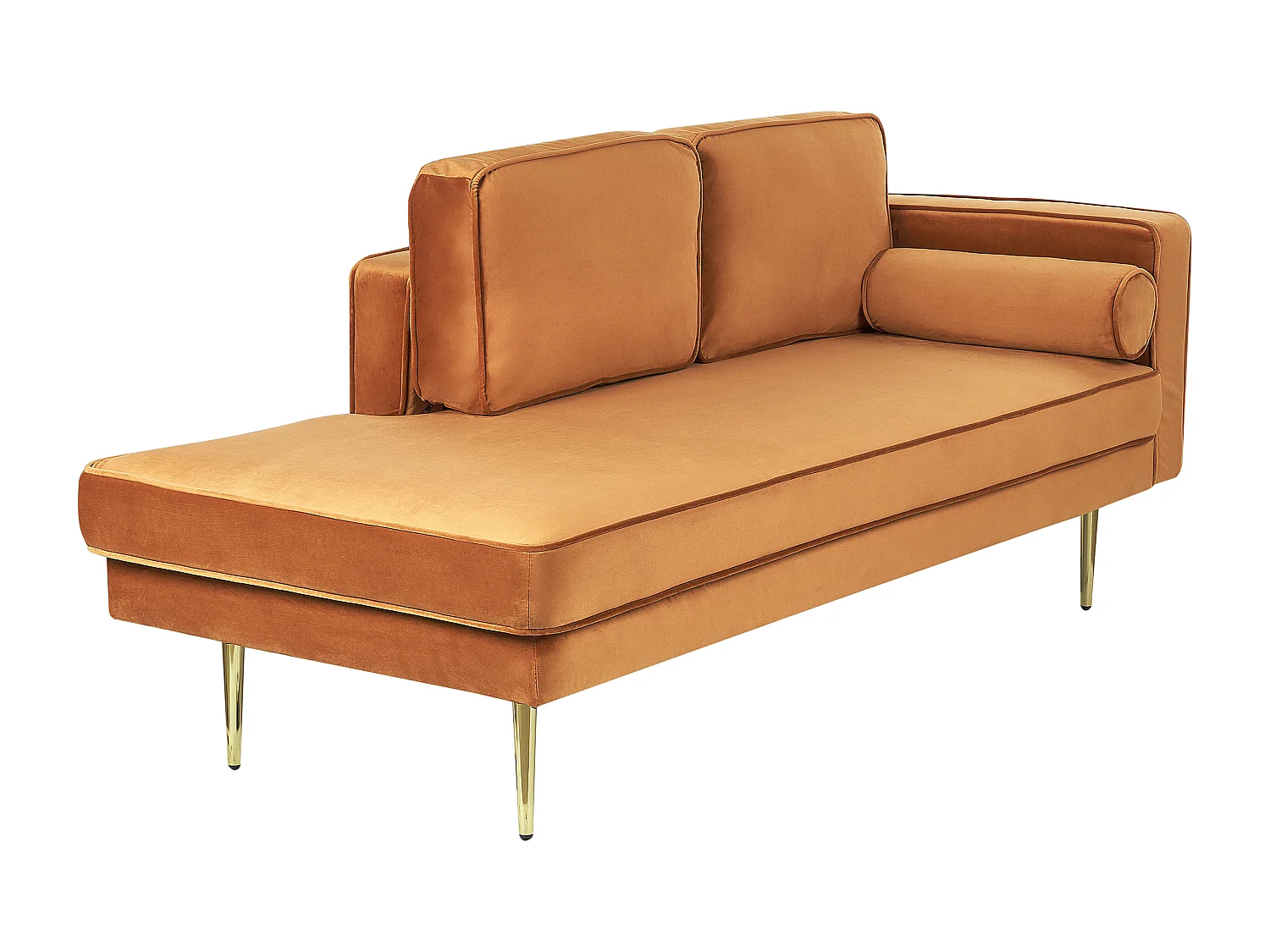 Rechtszijdige chaise longue MIRAMAS Fluweel Oranje
