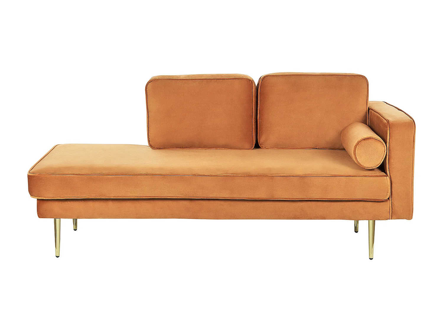 Chaise longue côté droit MIRAMAS Velours Orange