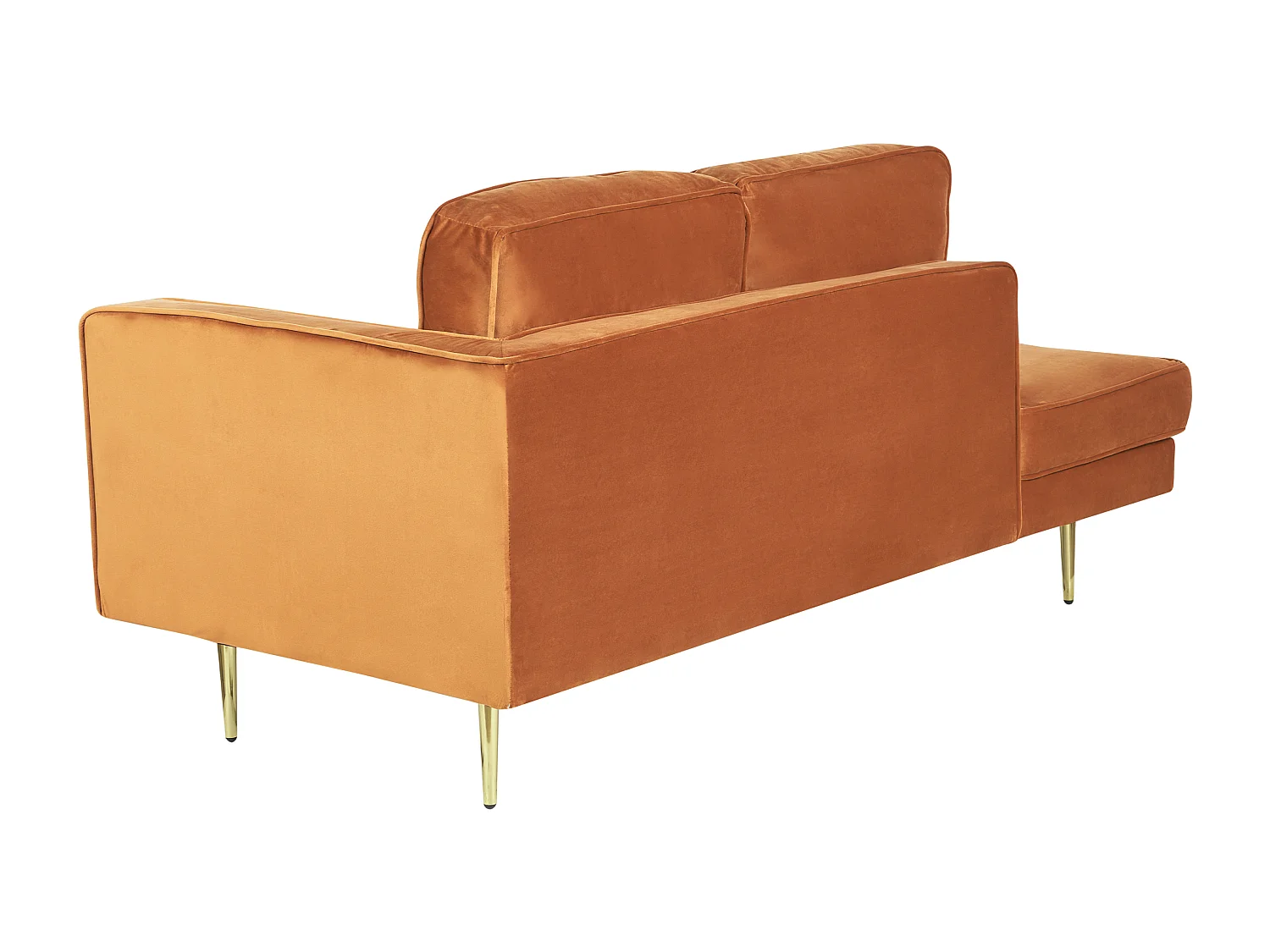 Chaise longue côté droit MIRAMAS Velours Orange
