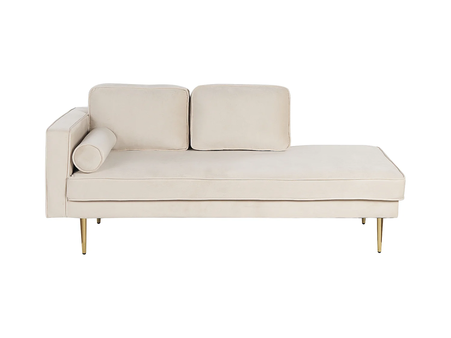 Linkszijdige chaise longue MIRAMAS Fluweel Beige