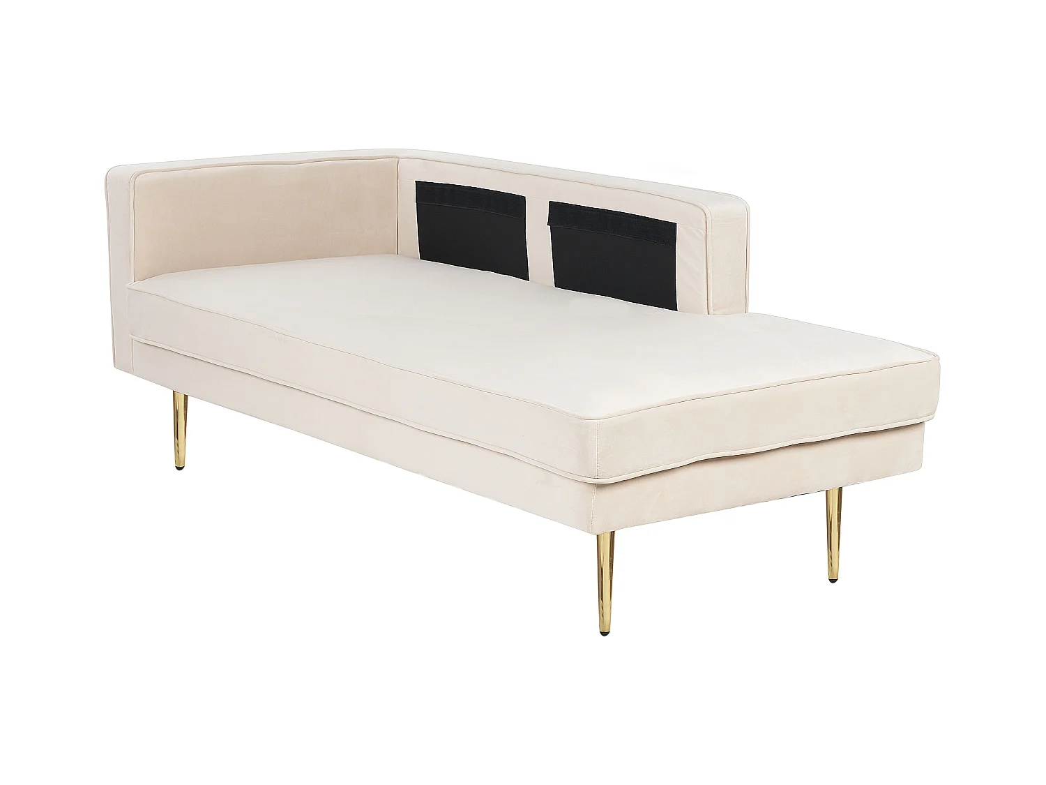 Linkszijdige chaise longue MIRAMAS Fluweel Beige