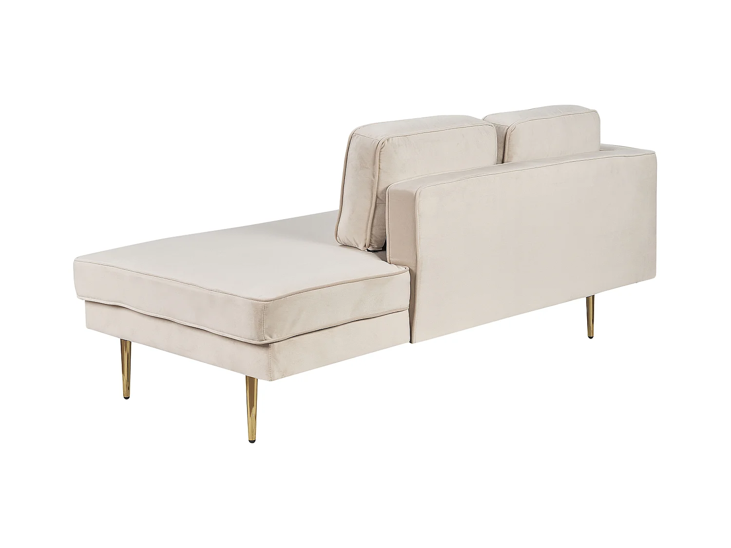 Linkszijdige chaise longue MIRAMAS Fluweel Beige