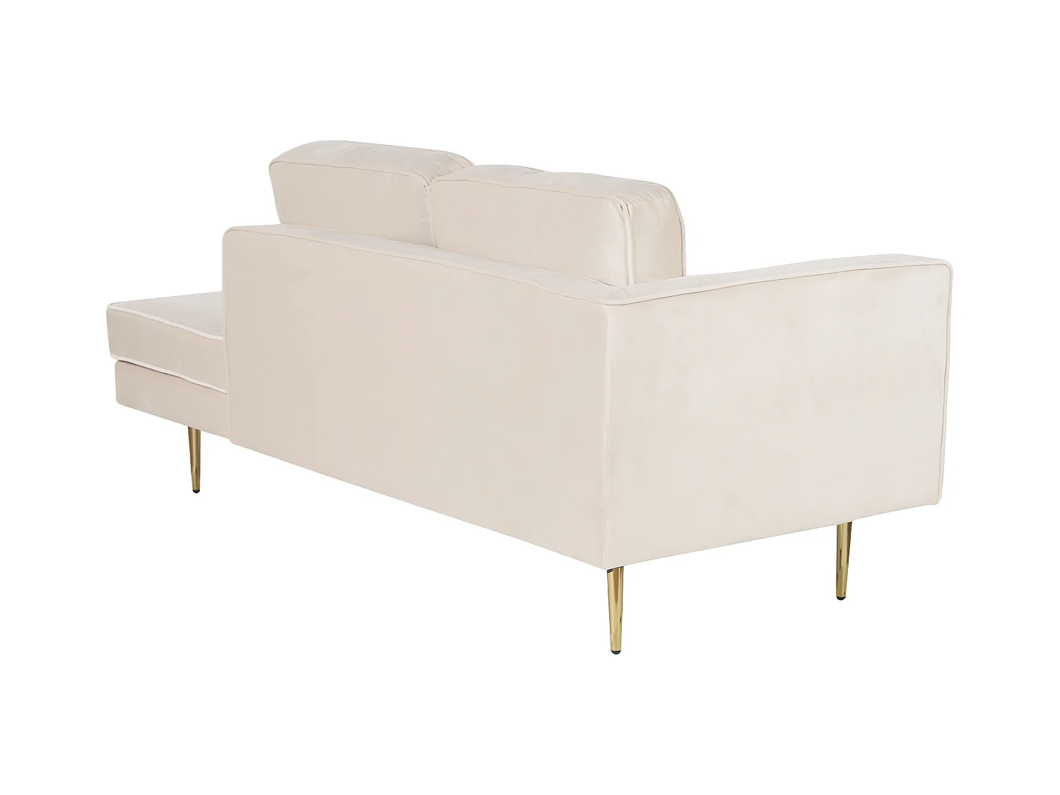 Linkszijdige chaise longue MIRAMAS Fluweel Beige