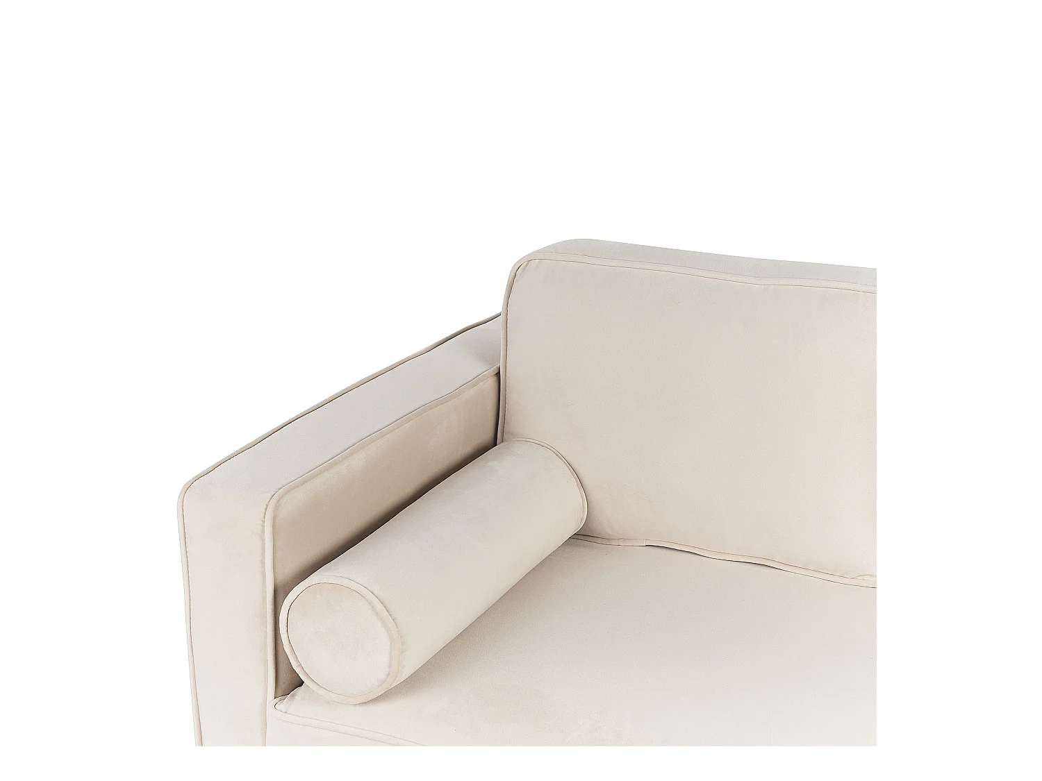 Linkszijdige chaise longue MIRAMAS Fluweel Beige