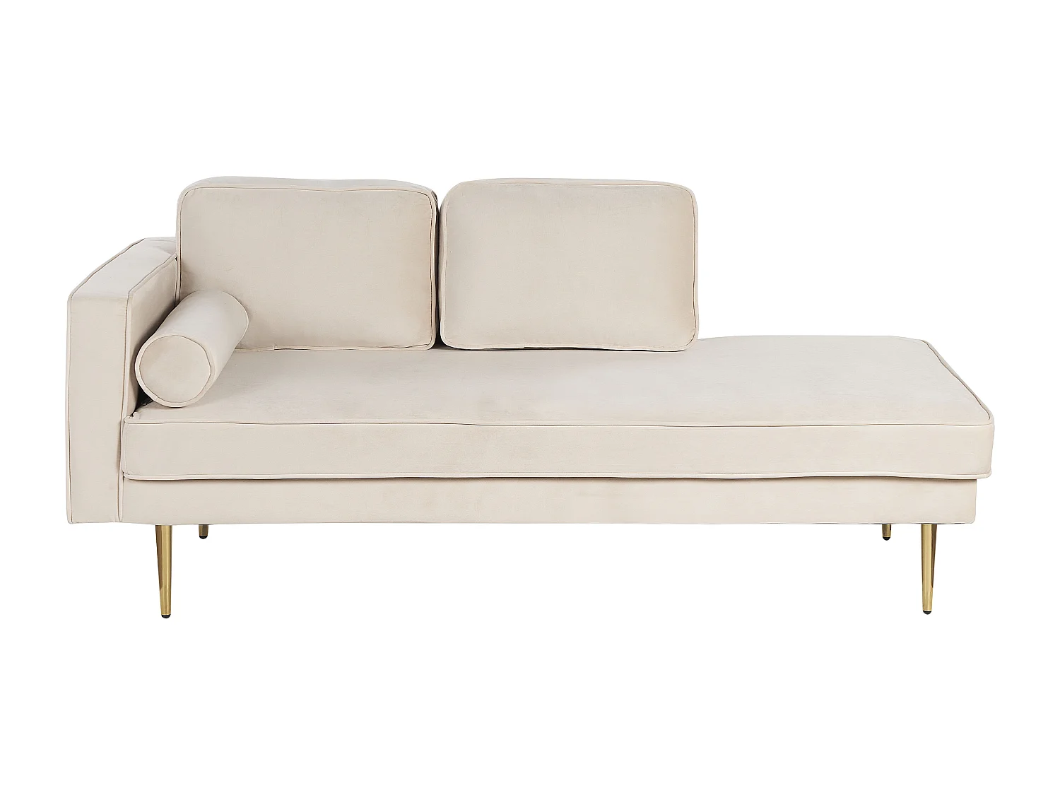 Chaise longue izquierdo MIRAMAS Terciopelo Beige