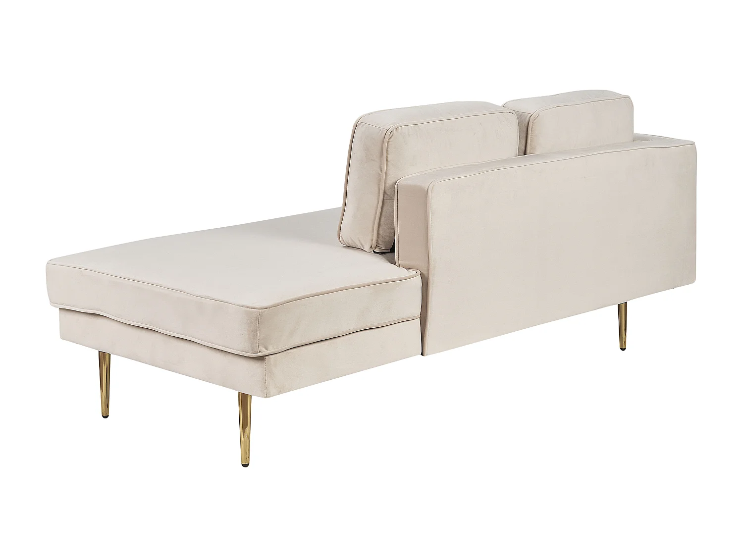Chaise longue izquierdo MIRAMAS Terciopelo Beige