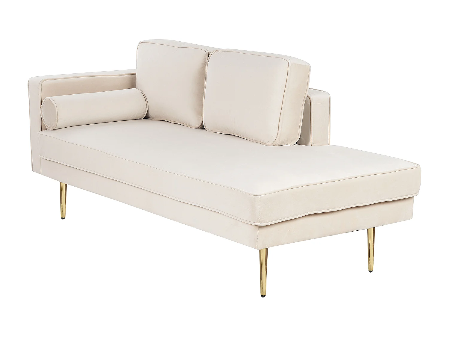 Chaise longue côté droite MIRAMAS Velours Beige