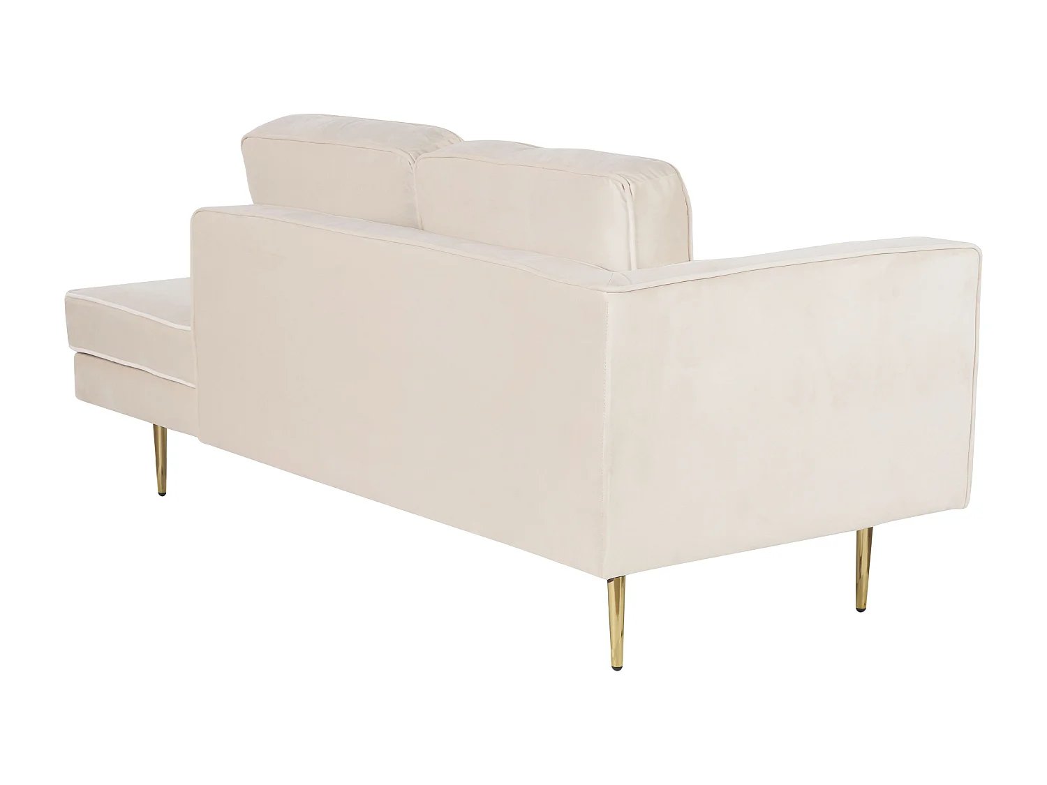 Chaise longue côté droite MIRAMAS Velours Beige