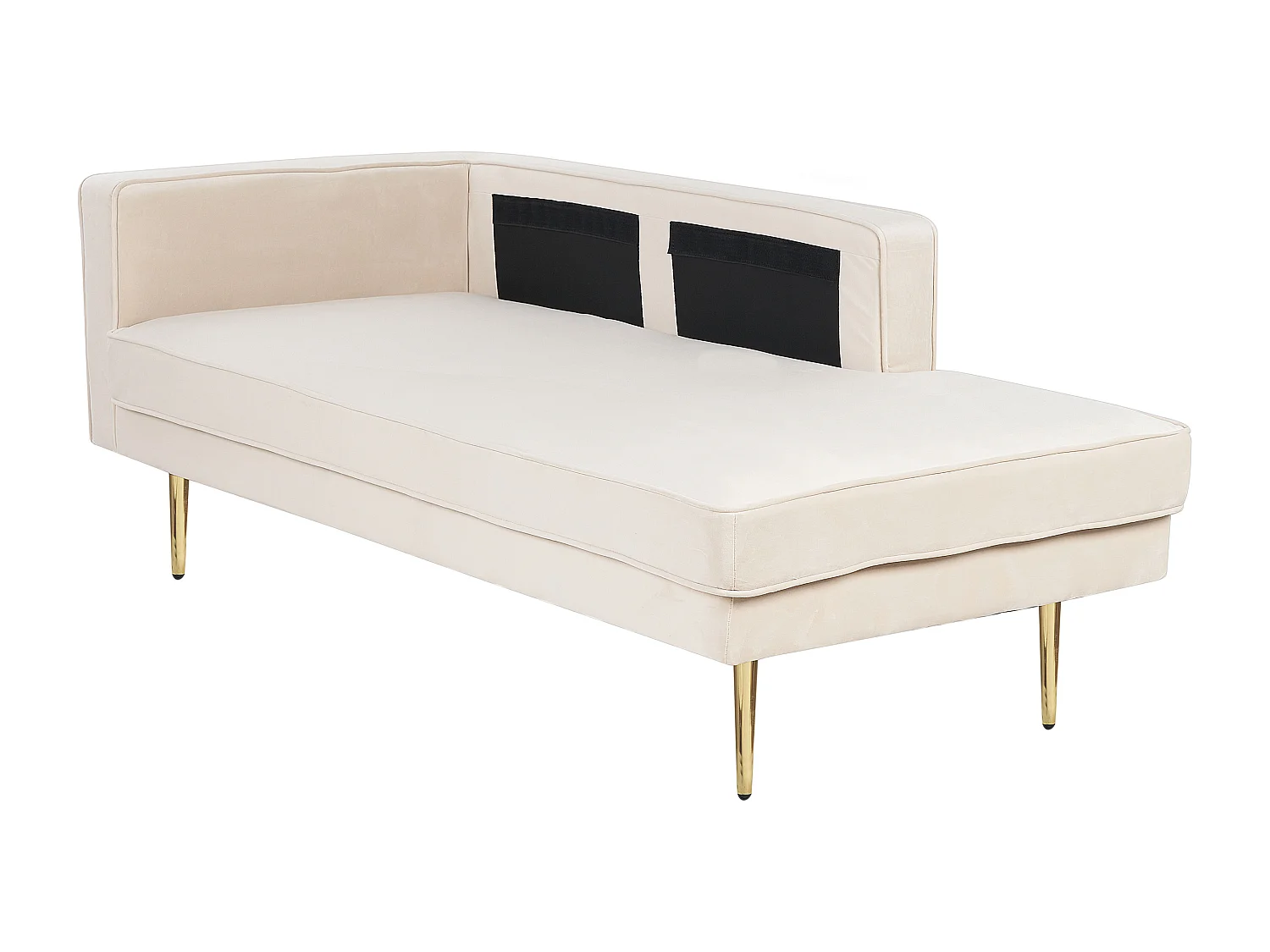 Linkszijdige chaise longue MIRAMAS Fluweel Beige