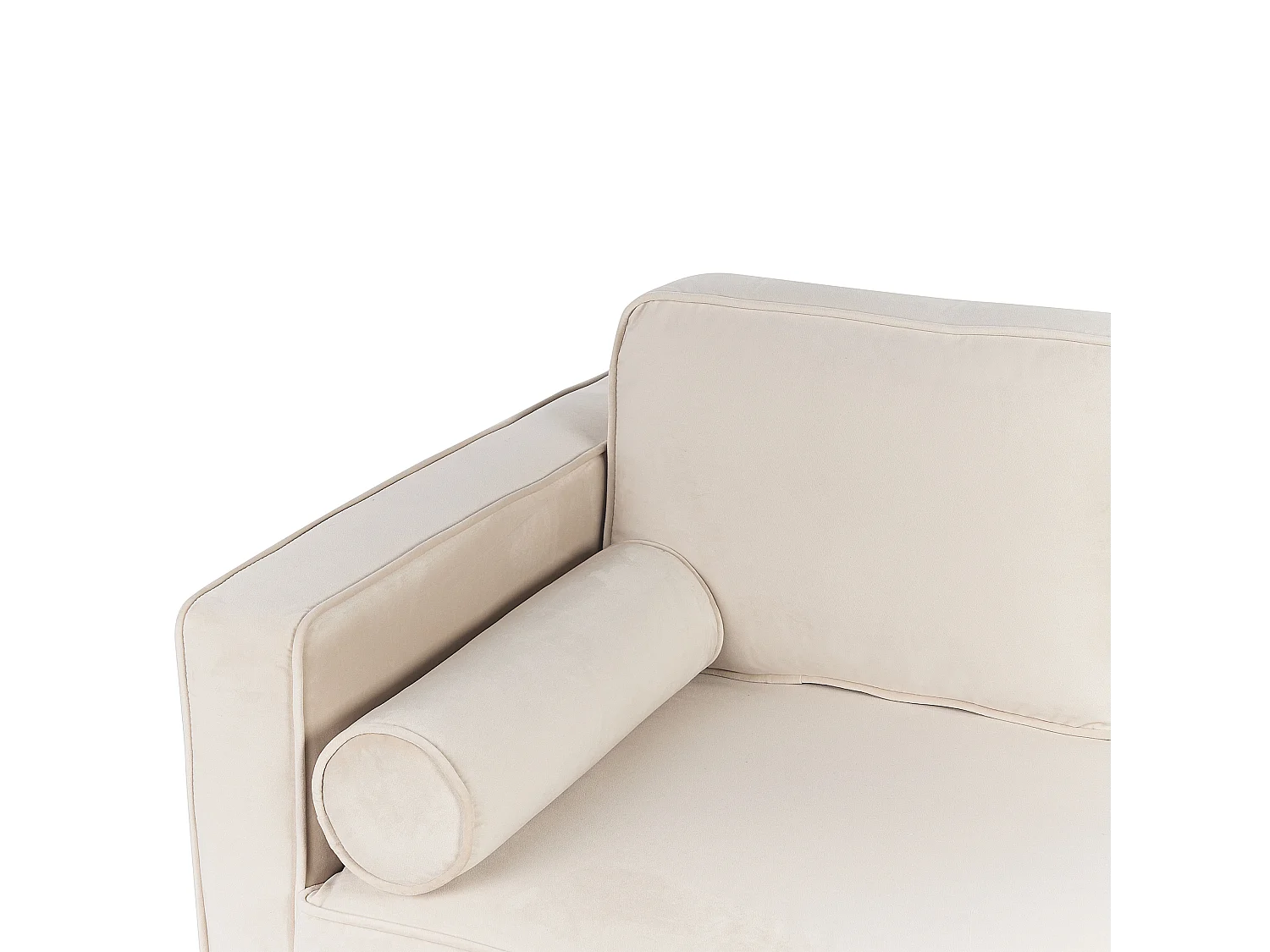 Linkszijdige chaise longue MIRAMAS Fluweel Beige