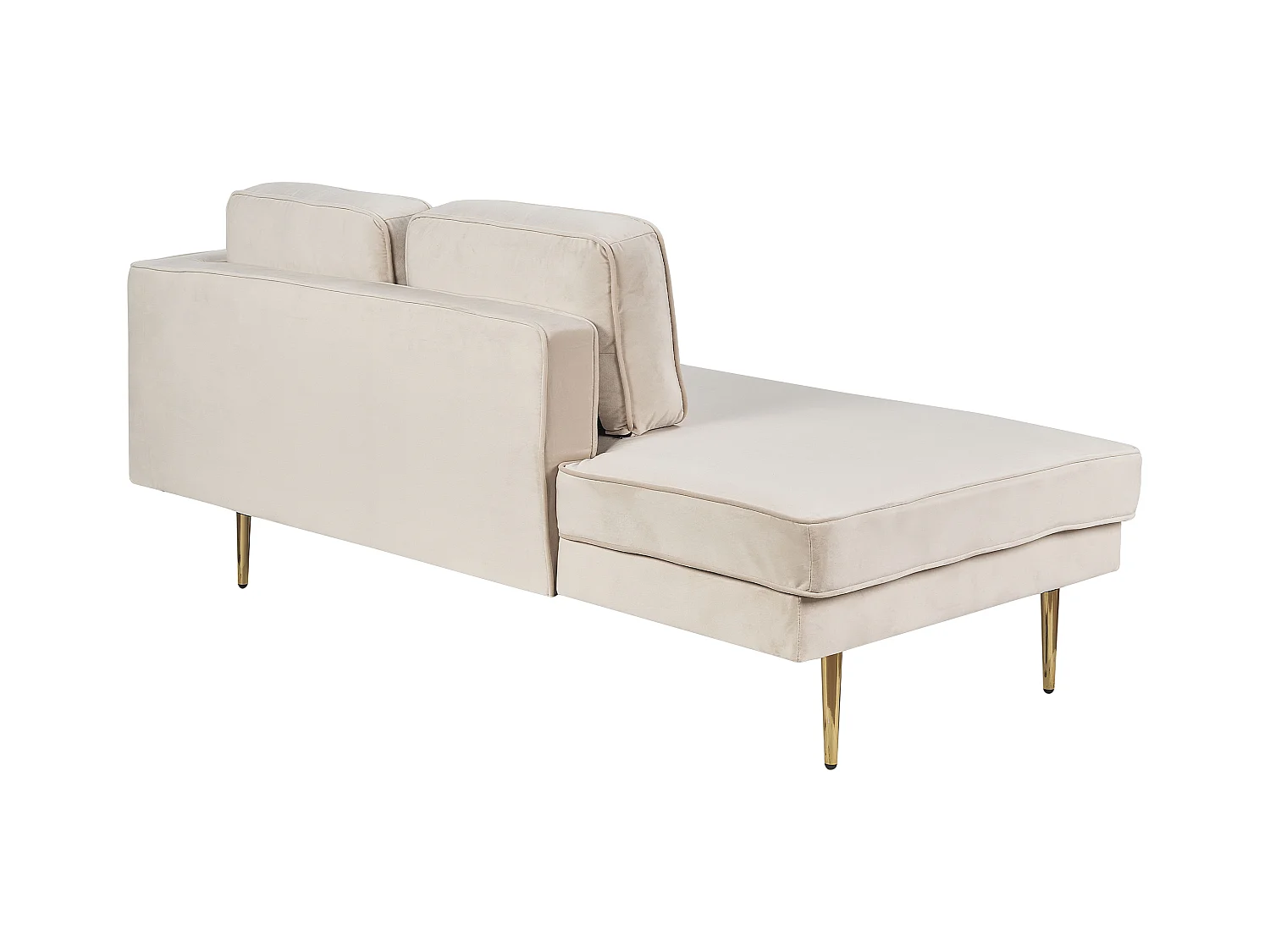 Chaise longue côté droit MIRAMAS Velours Beige