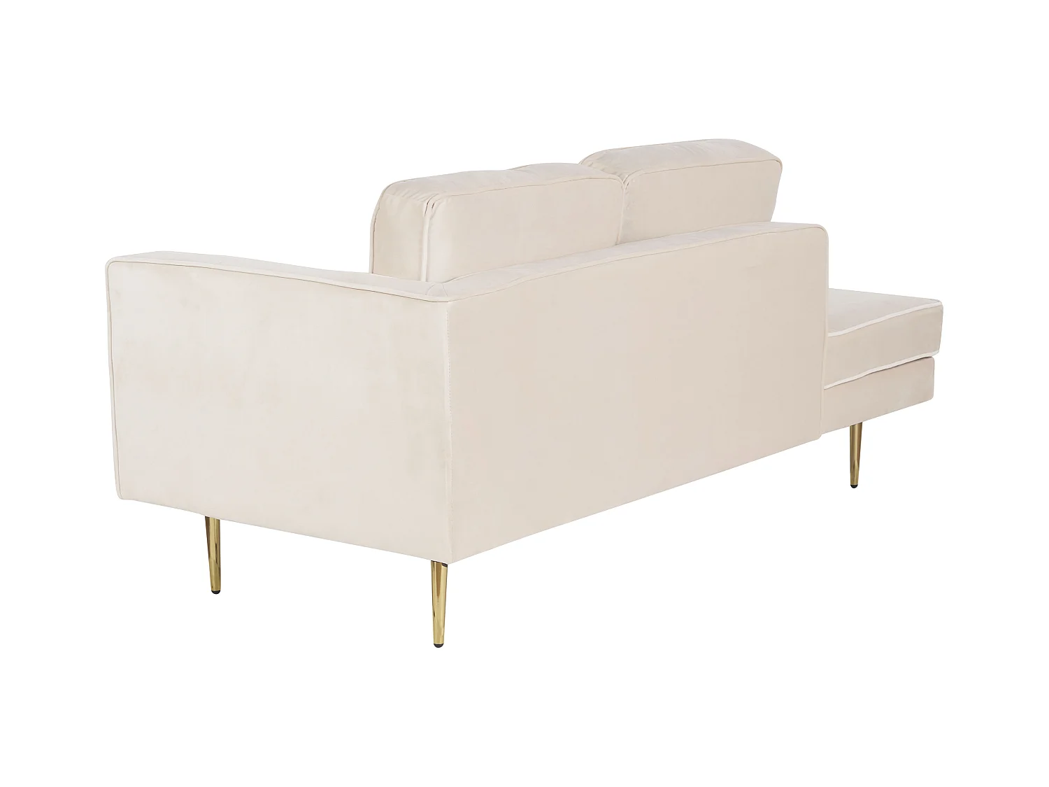 Chaise longue côté droit MIRAMAS Velours Beige