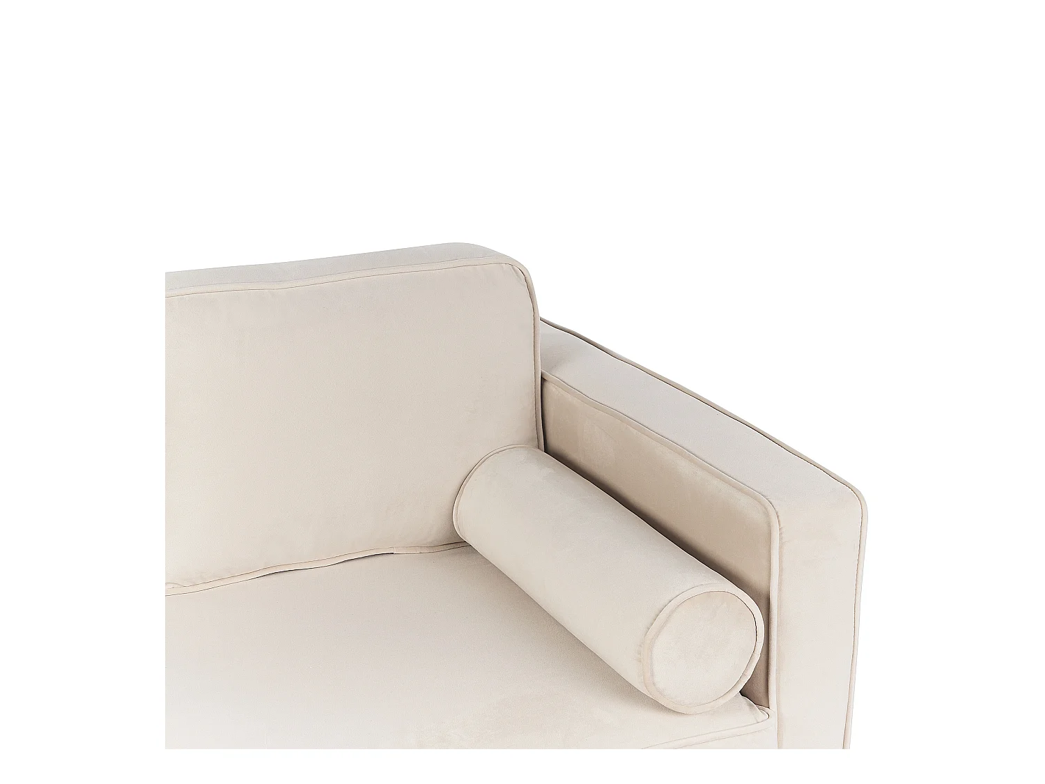 Chaise longue côté droit MIRAMAS Velours Beige