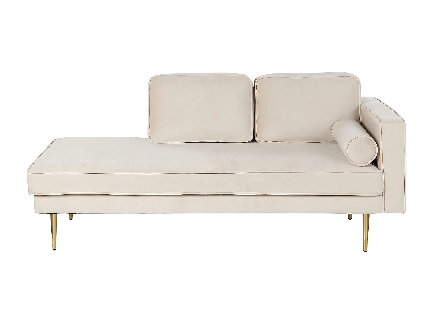 Chaise longue côté droit MIRAMAS Velours Beige