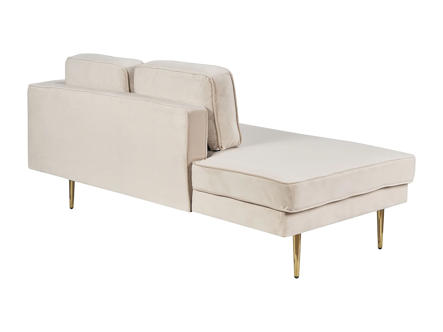 Chaise longue côté droit MIRAMAS Velours Beige