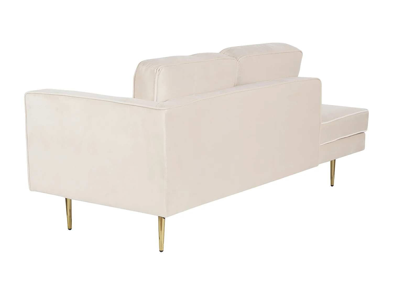 Chaise longue côté droit MIRAMAS Velours Beige