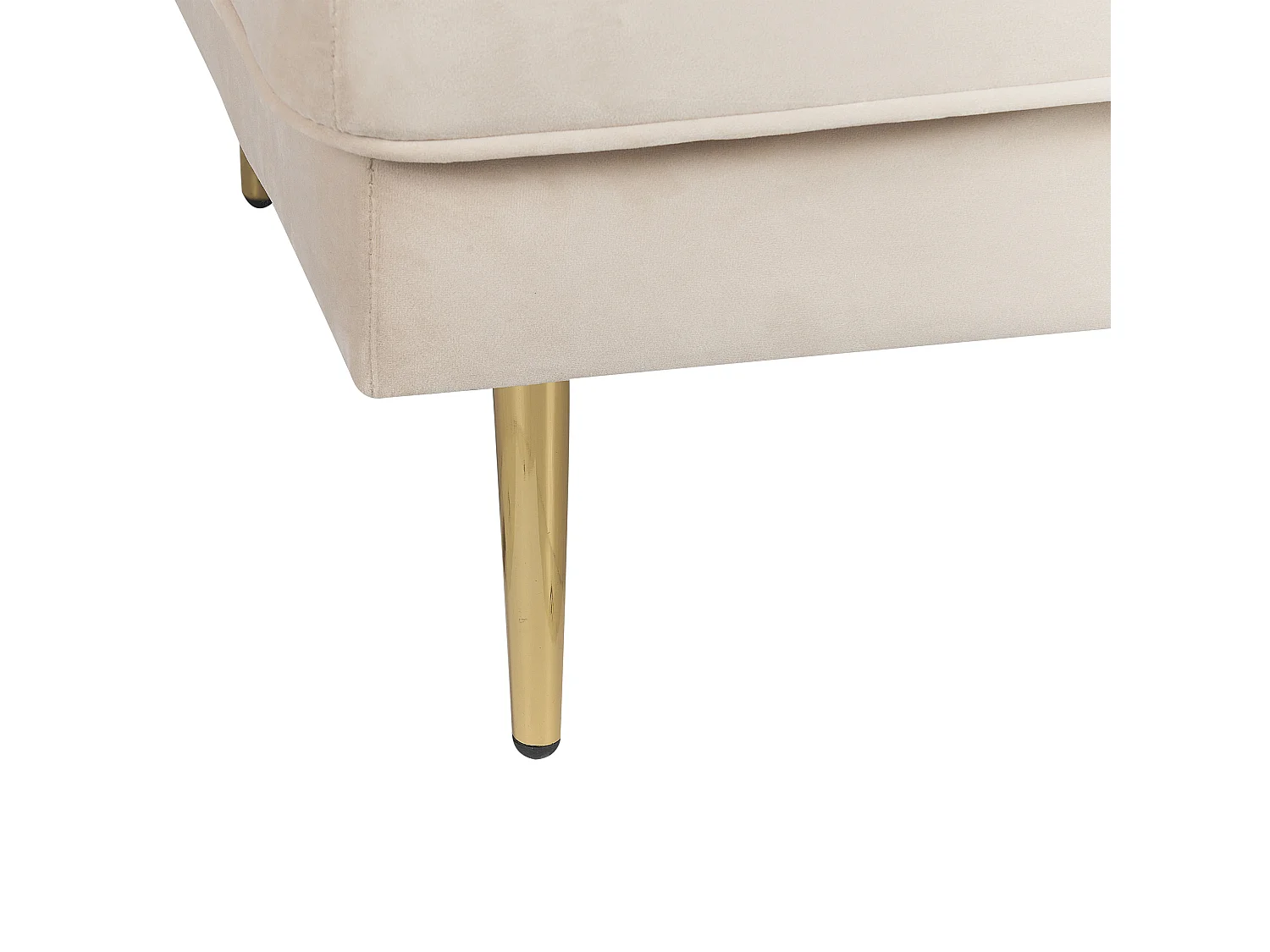 Chaise longue côté droit MIRAMAS Velours Beige