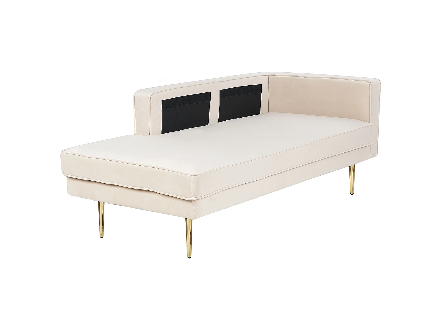 Rechtszijdige chaise longue MIRAMAS Fluweel Beige