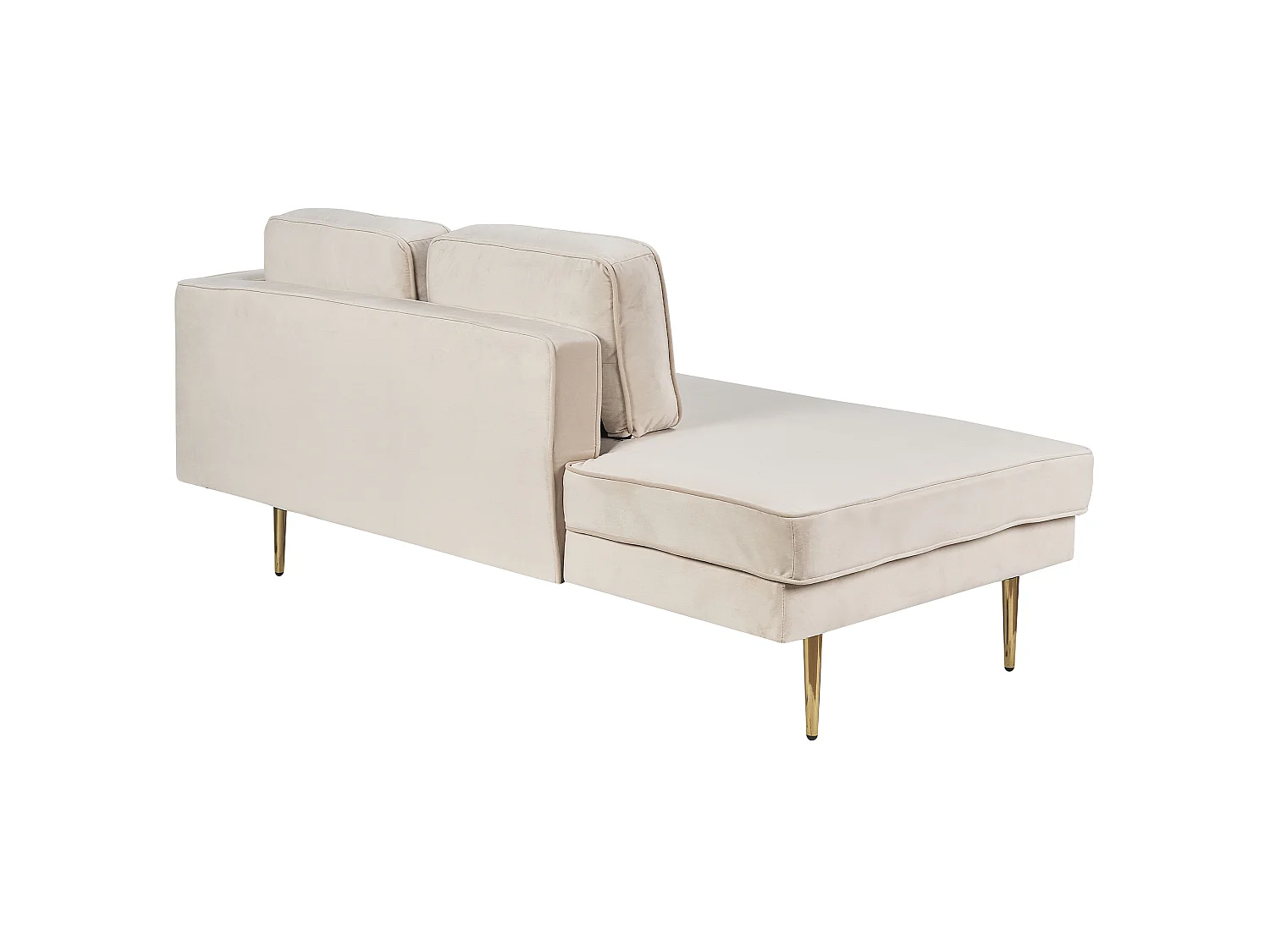 Rechtszijdige chaise longue MIRAMAS Fluweel Beige
