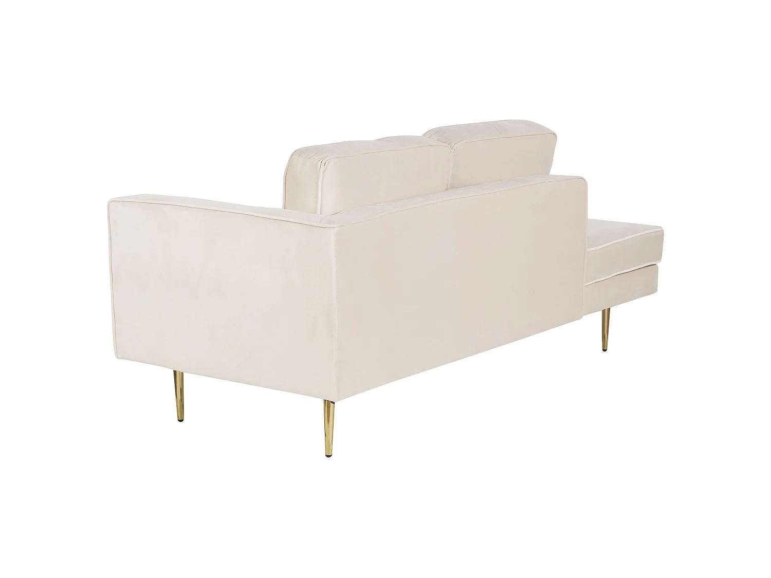 Rechtszijdige chaise longue MIRAMAS Fluweel Beige