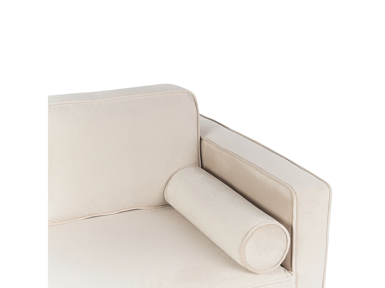 Rechtszijdige chaise longue MIRAMAS Fluweel Beige