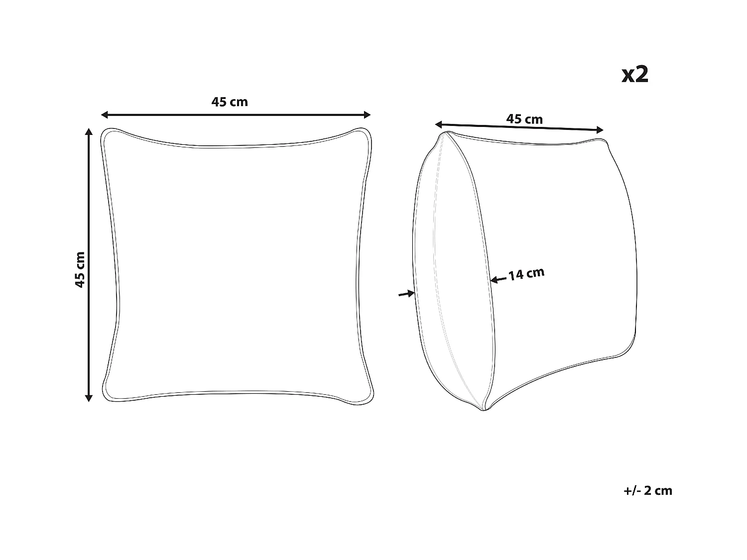 Zestaw 2 poduszek dekoracyjnych PILEA Sztuczne futro 45 x 45 cm Burgundowy Jednolity