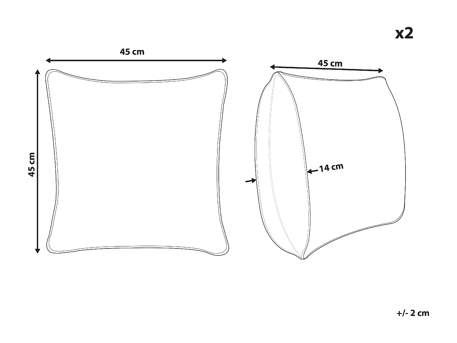 Zestaw 2 poduszek dekoracyjnych PILEA Sztuczne futro 45 x 45 cm Jasnozielony Jednolity