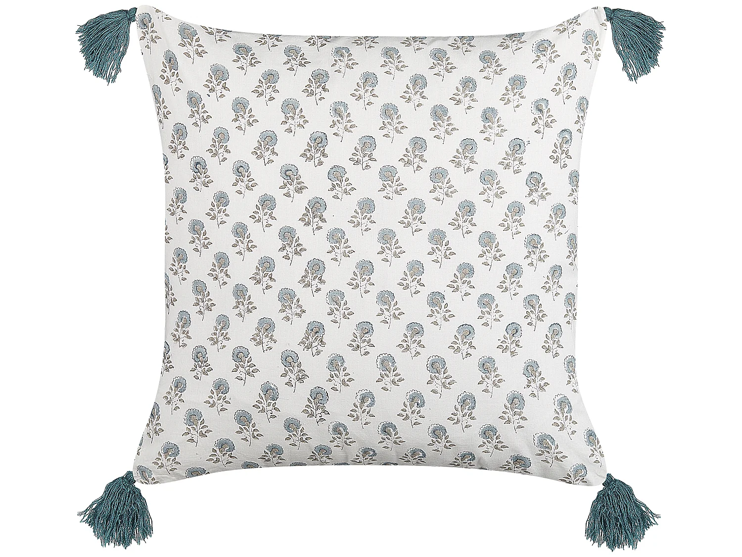 Lot de 2 coussins décoratifs CORNUS Coton 45 x 45 cm Bleu Motif floral