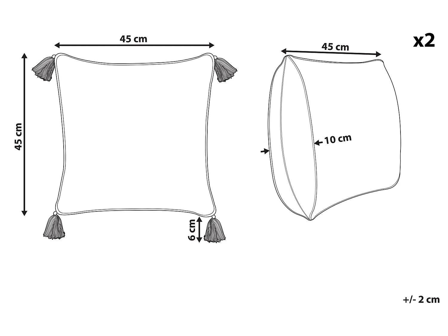 Zestaw 2 poduszek dekoracyjnych CORNUS Bawełna 45 x 45 cm Niebieski Wzór kwiatowy