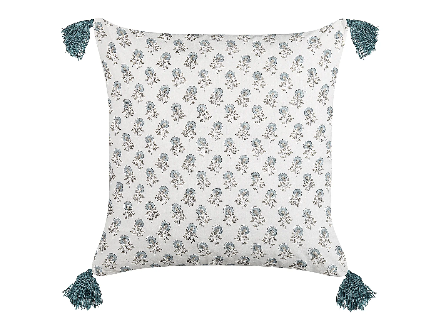Lot de 2 coussins décoratifs CORNUS Coton 45 x 45 cm Bleu Motif floral