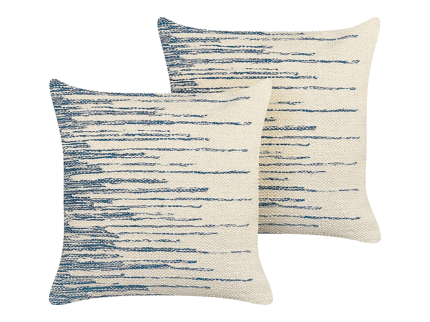 Conjunto de 2 almofadas decorativas RIVINA Algodão 45 x 45 cm Creme Às riscas