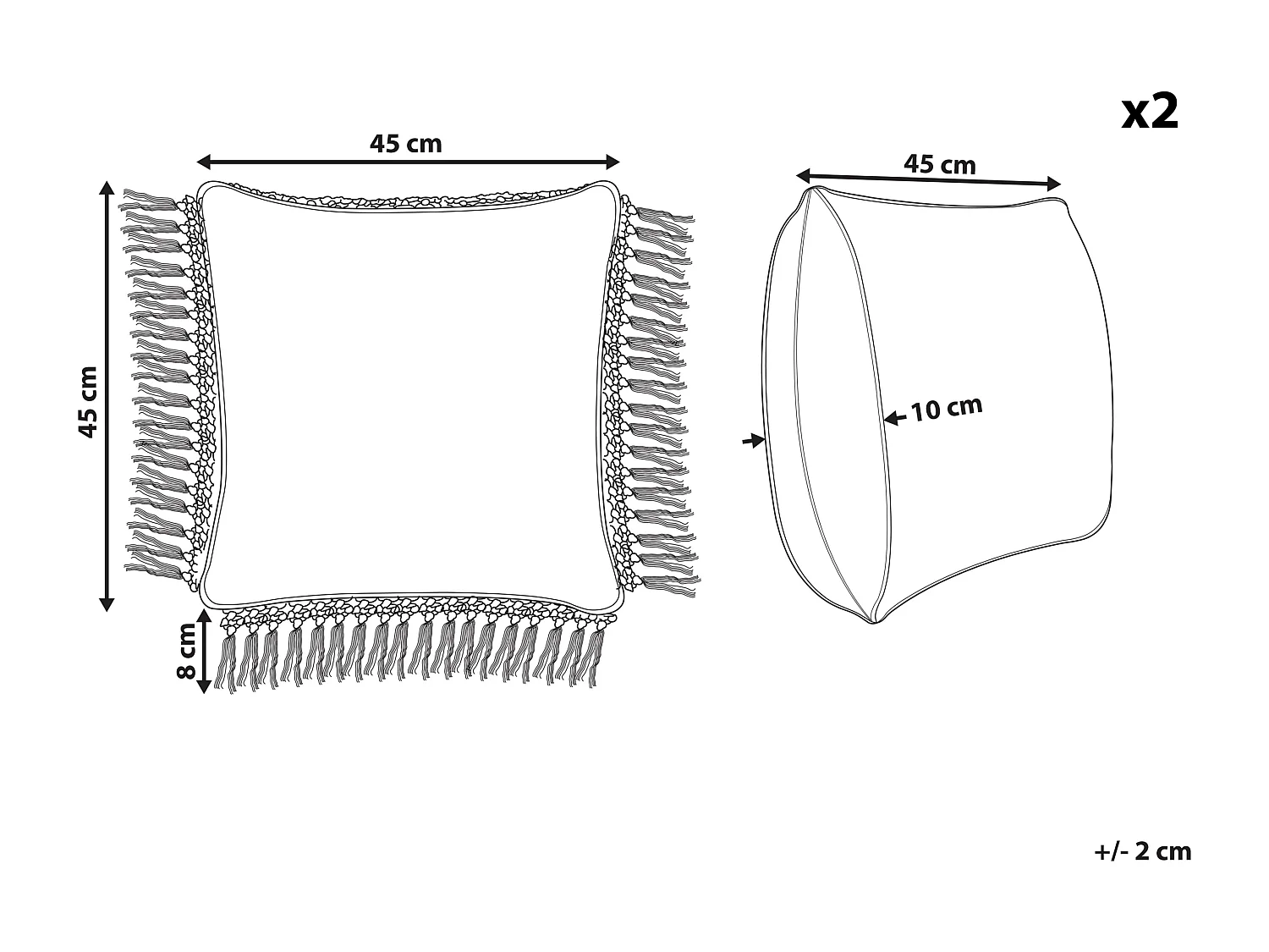 Conjunto de 2 almofadas decorativas PALLIDA Algodão 45 x 45 cm Azul Padrão floral