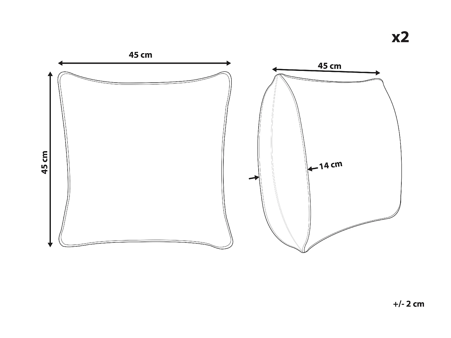 Zestaw 2 poduszek dekoracyjnych PILEA Sztuczne futro 45 x 45 cm Beżowy Jednolity