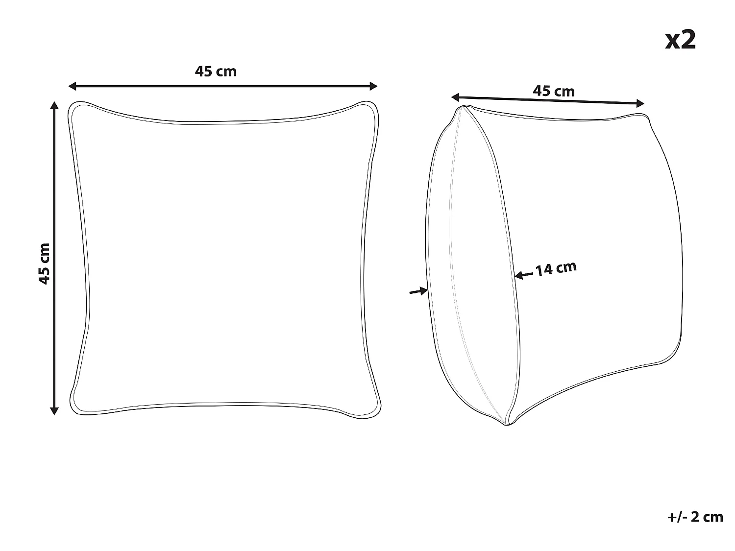 Lot de 2 coussins décoratifs PILEA Fourrure synthétique 45 x 45 cm Beige Unicolore