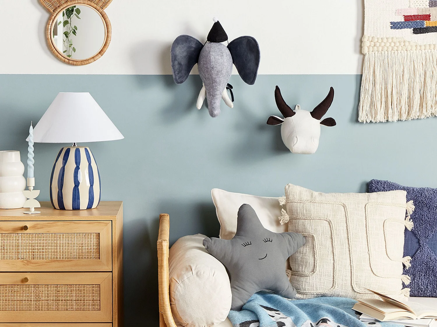 Décoration murale pour enfants Éléphant BADOU Coton 36 cm Gris