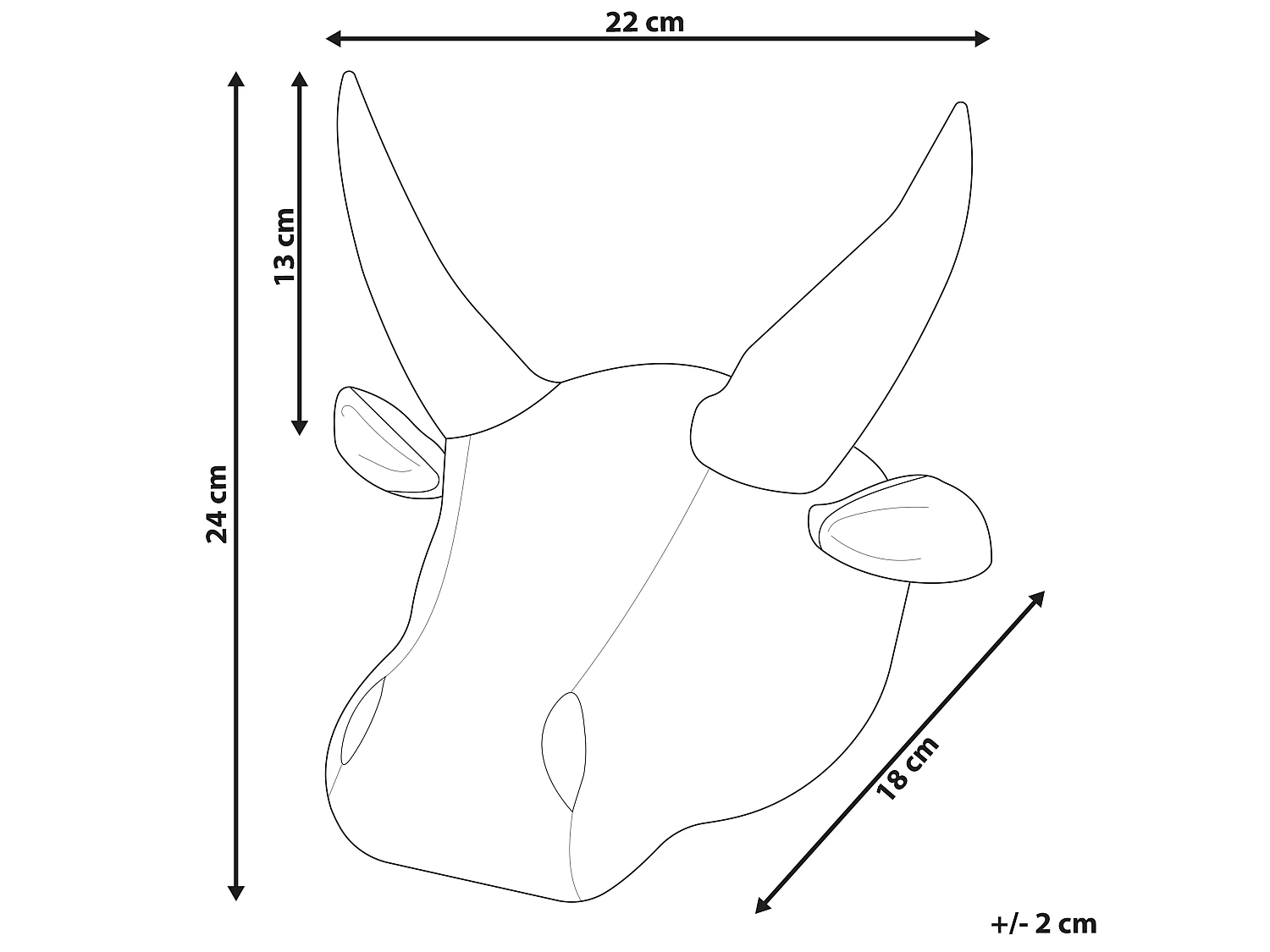Dziecięca ozdoba ścienna Byk GEOFFREY Bawełna 24 cm Biały