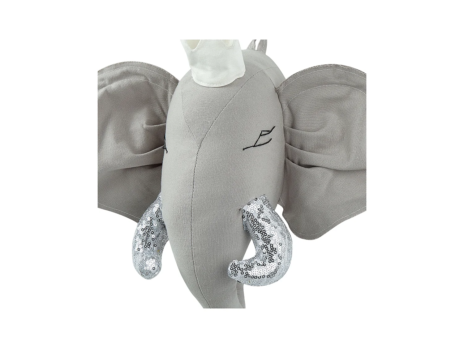 Kinderzimmer Wanddekoration Plüschtierkopf Elefant Grau Tantor