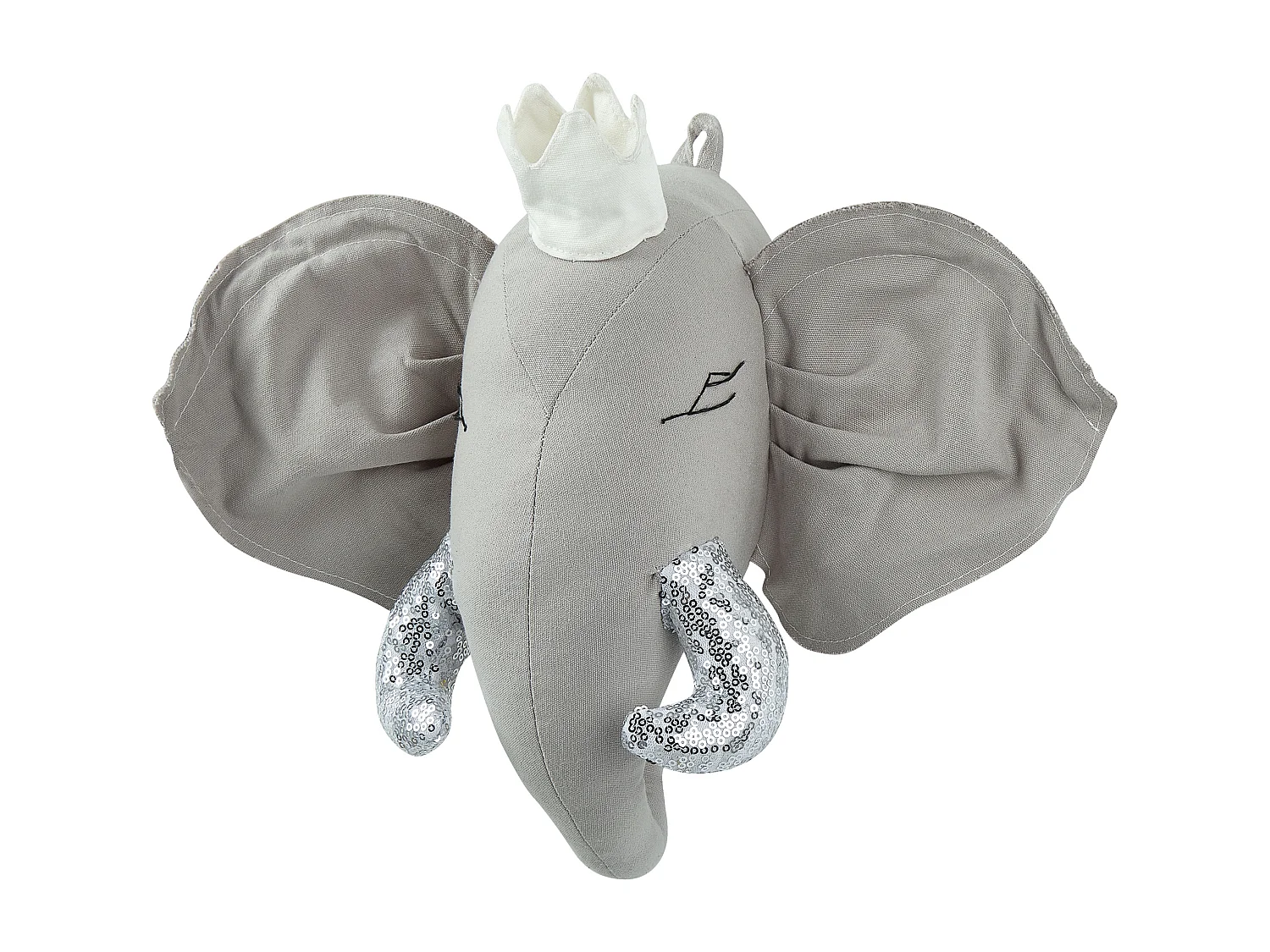 Décoration murale pour enfants Éléphant TANTOR Coton 33 cm Gris