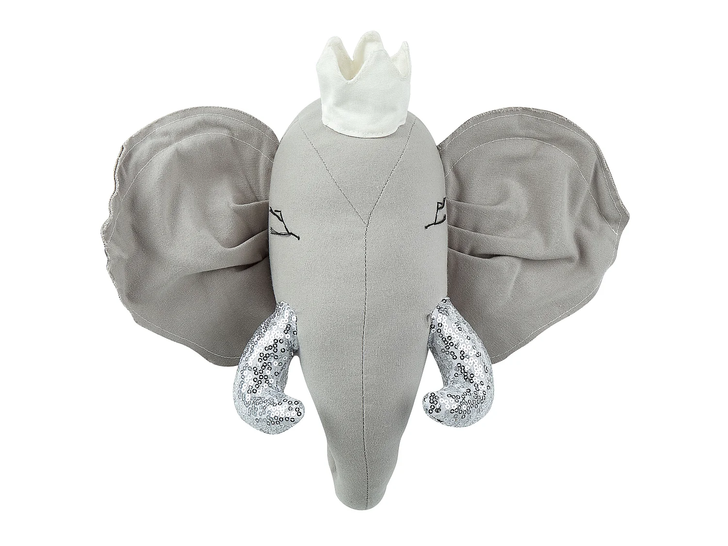 Wanddekoration für Kinder Elefant TANTOR Baumwolle 33 cm Grau