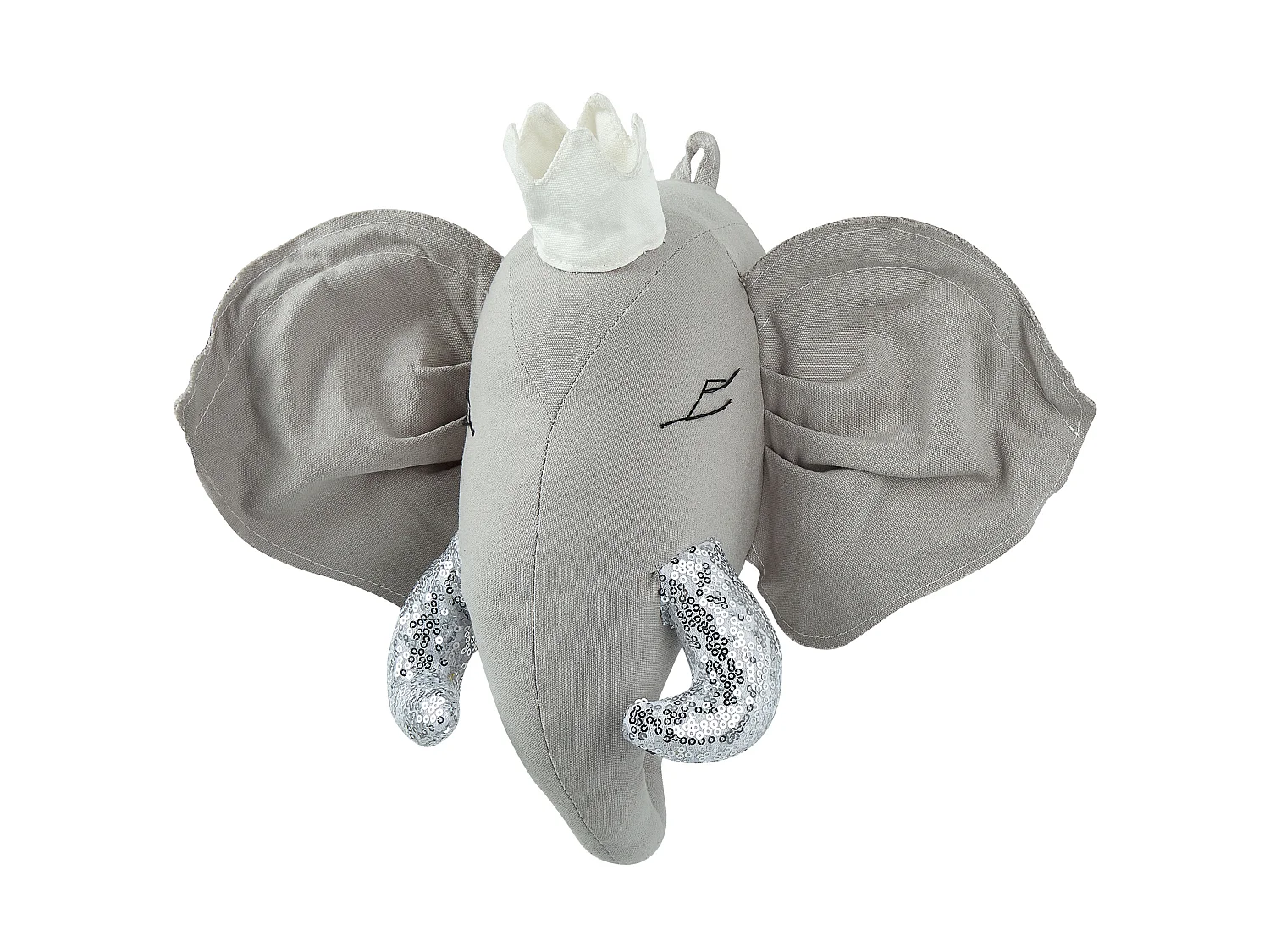 Wanddekoration für Kinder Elefant TANTOR Baumwolle 33 cm Grau