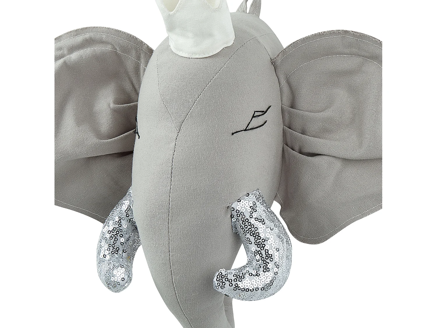 Wanddekoration für Kinder Elefant TANTOR Baumwolle 33 cm Grau