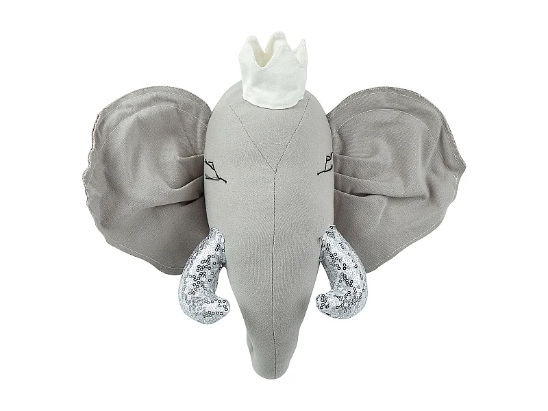 Décoration murale pour enfants Éléphant TANTOR Coton 33 cm Gris